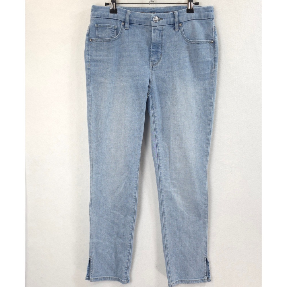 Chico's So Slimming Girlfriend Ankle Jeans Light Blue Women Size 4R Casual Chic
